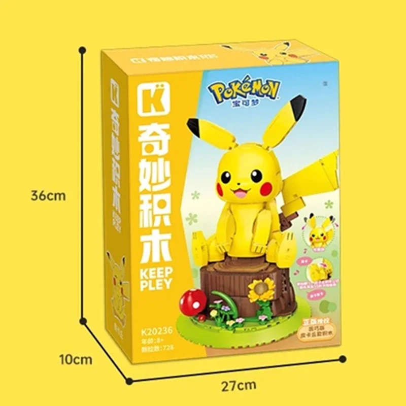 Keeppley Pokémon blocos de construção tamanho grande Pikachu montado modelo ornamentos animação coleção periférica brinquedos feitos à mão