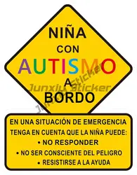 Niño Con Autismo A Bordo, Calcomania Autismo Para Carro Spanish Mexico Autism Car Sticker Truck Decal Sticker PVC accessories