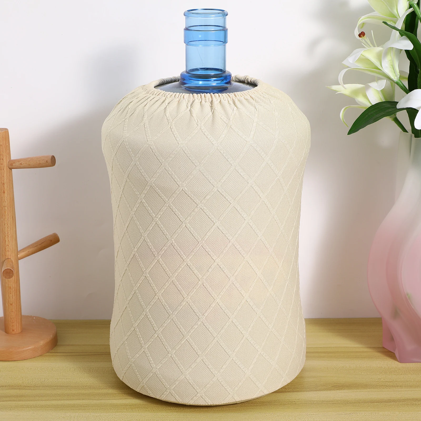 

Elastic Fabric Water Bucket Cover for 5 Gallon Jug Dust Proof Reusable Home Barrel Protector Portable Travel Dispenser Bottle