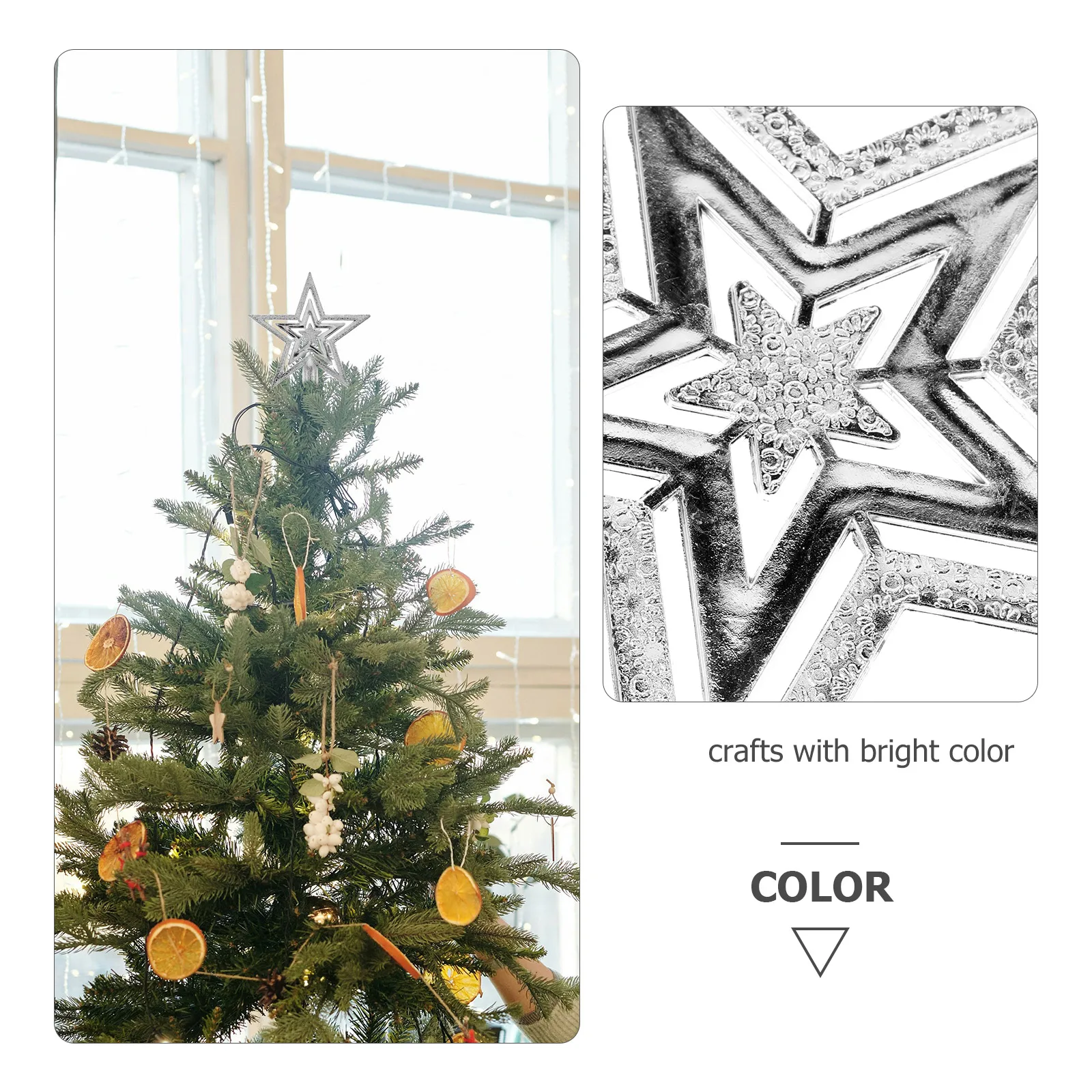 

10Cm Christmas Tree Topper Red Treetop Decoration For Holiday Festival Lightweight Lovely Design Exquisite Craft