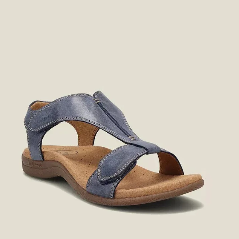 Women's Minimal Low Heeled Shoes Fashion Open Toe Velcro Strap Sandals Casual Outdoors Motion Ladies Sandalias