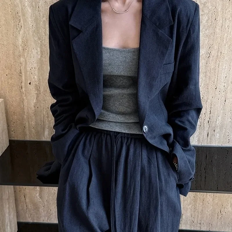 2026 Spring Cotton-linen Suit + Pants Set Sold Separately Linen Blazer 2 Pieces Set For Women