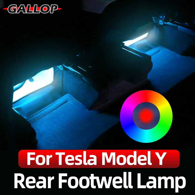 Car Rear footwell lamp seat atmosphere footwell lamp For Tesla Model Y LED Colorful light bar  Interior Decorative Accessories