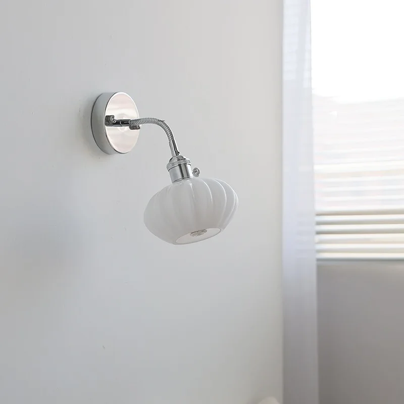 Imagem -04 - Iwhd-white Glass Ball Led Wall Lamp Sconce Braço Flexível Ajustável Prata Ferro Metal Espelho do Banheiro Luz da Escada