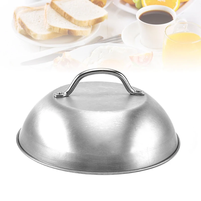 Stainless Steel Steak Cover Thicken Western Restaurant Western Food Cover Hand Handle Steak Cover Hemispherical Cover