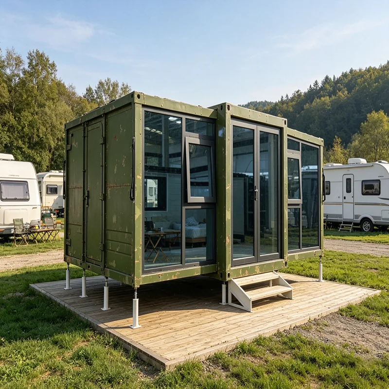 

Customized Expandable Foldable Camping Cabin Eco Steel Panel Anti Seismic Tiny Shelter Outdoor Adventure Temporary Living Unit