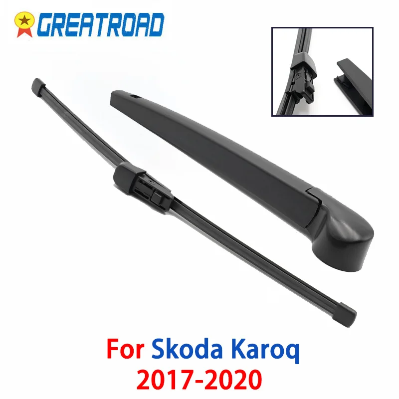 Wiper Rear Wiper Blade & Arm Set Kit For Skoda Karoq 2017 2018 2019 2020 Windshield Windscreen Rear Window