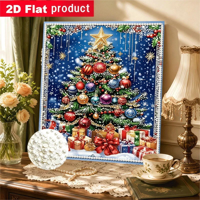 Weihnachtsbaum-Muster Diamant-Malerei-Set DIY Kristall-Alien Helle Diamanten Rahmenlos