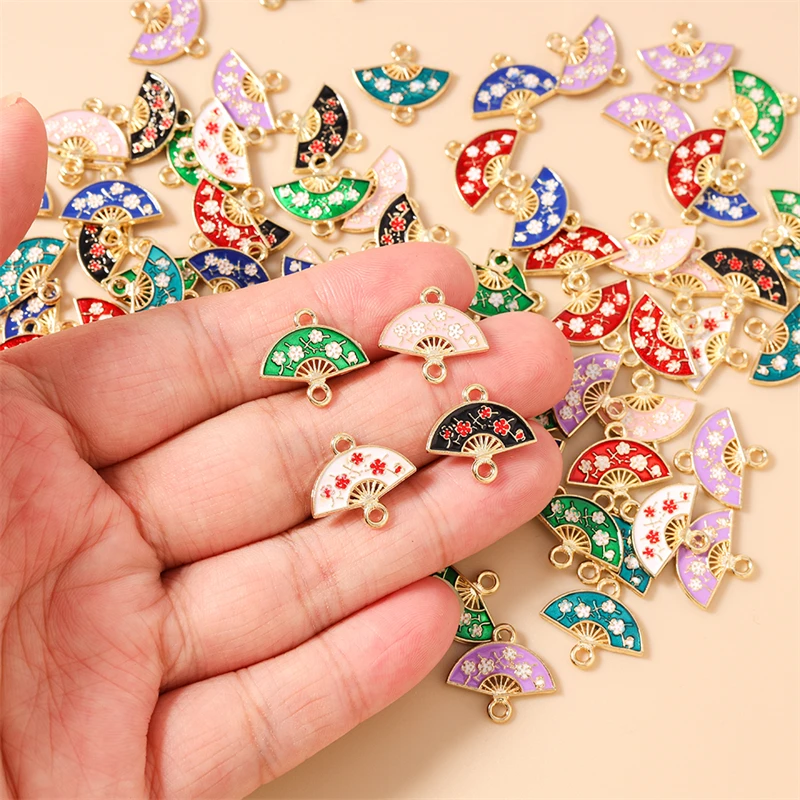 10 Stück niedliche, bunte Emaille-Blumen-Verbindungsstücke für die Schmuckherstellung, Armbänder, Halsketten, Ohrringe, DIY-Handarbeitszubehör – Detail 10
