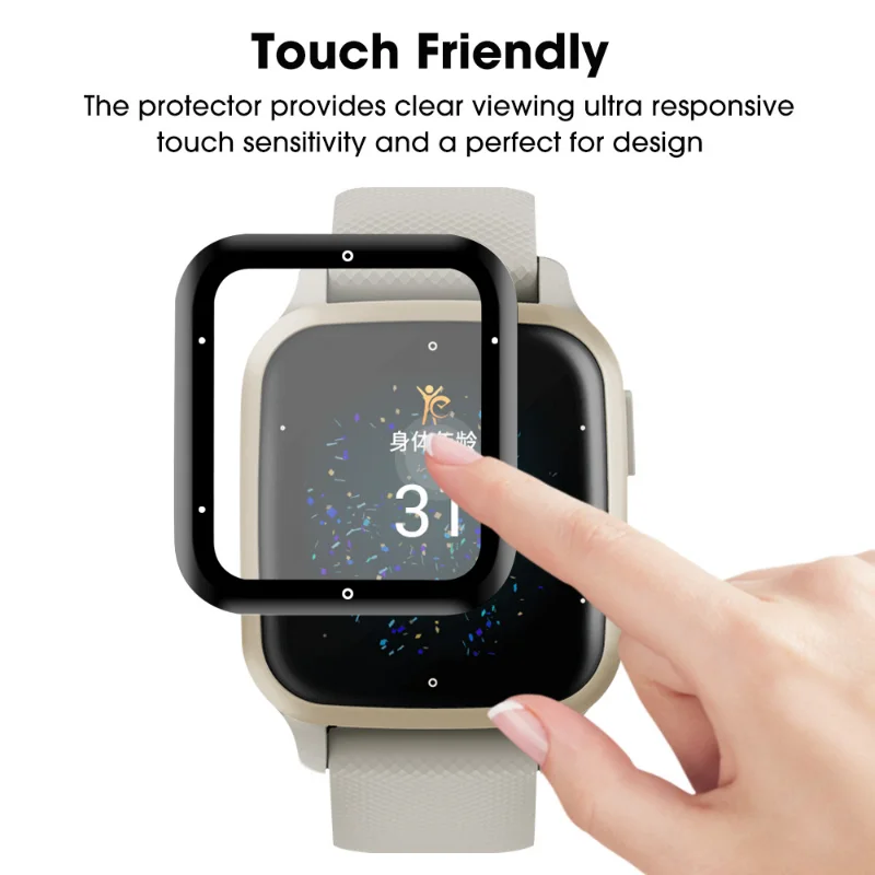 HD Clear Film for Garmin Venu SQ 2 Music SmartWatch Protective Cover Guard 3D Full Coverage Screen Protector Anti-Scratch Films