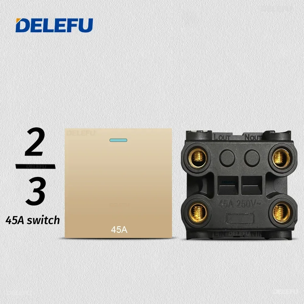 DELEFU Brazil Italy USA EU Standard Free combination Gold DIY switch 118mm*72mm images - 6