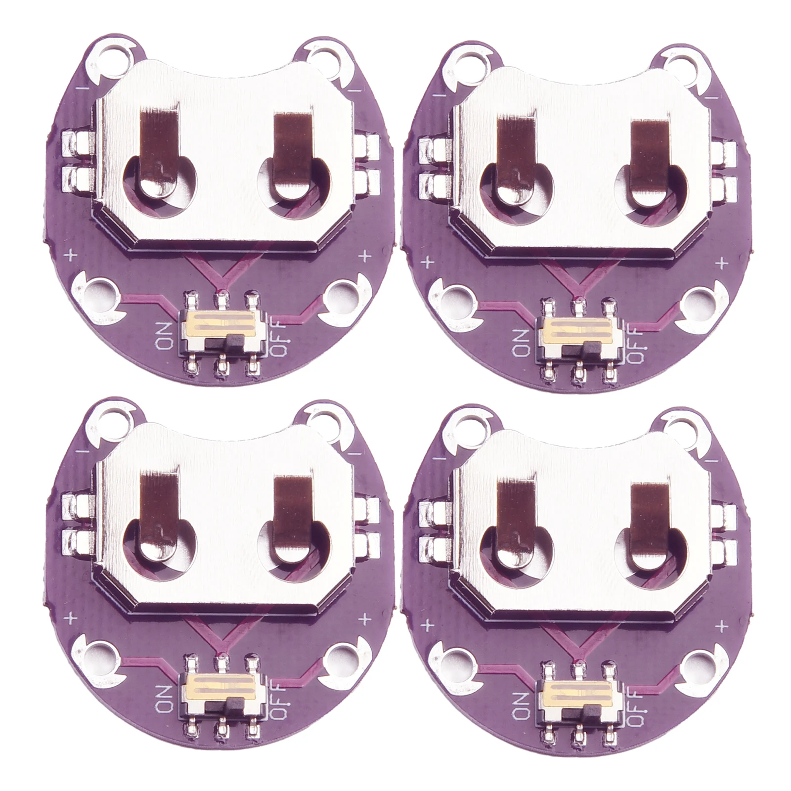 

For CR2032 Battery Holder 10PCS 29x30mm 4 Connection Points Cell Battery Holder Module High Speed Steel Brand New