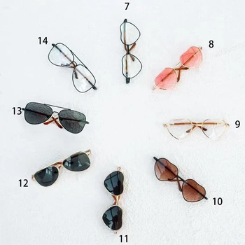 Kalp Şeklinde Bebek Gözlük Yenidoğan Fotoğraf Prop Erkek Bebek Kız Fotoğraf Çekimi Yuvarlak Güneş Gözlüğü Bebekler için Göz Aşınma Aksesuarları