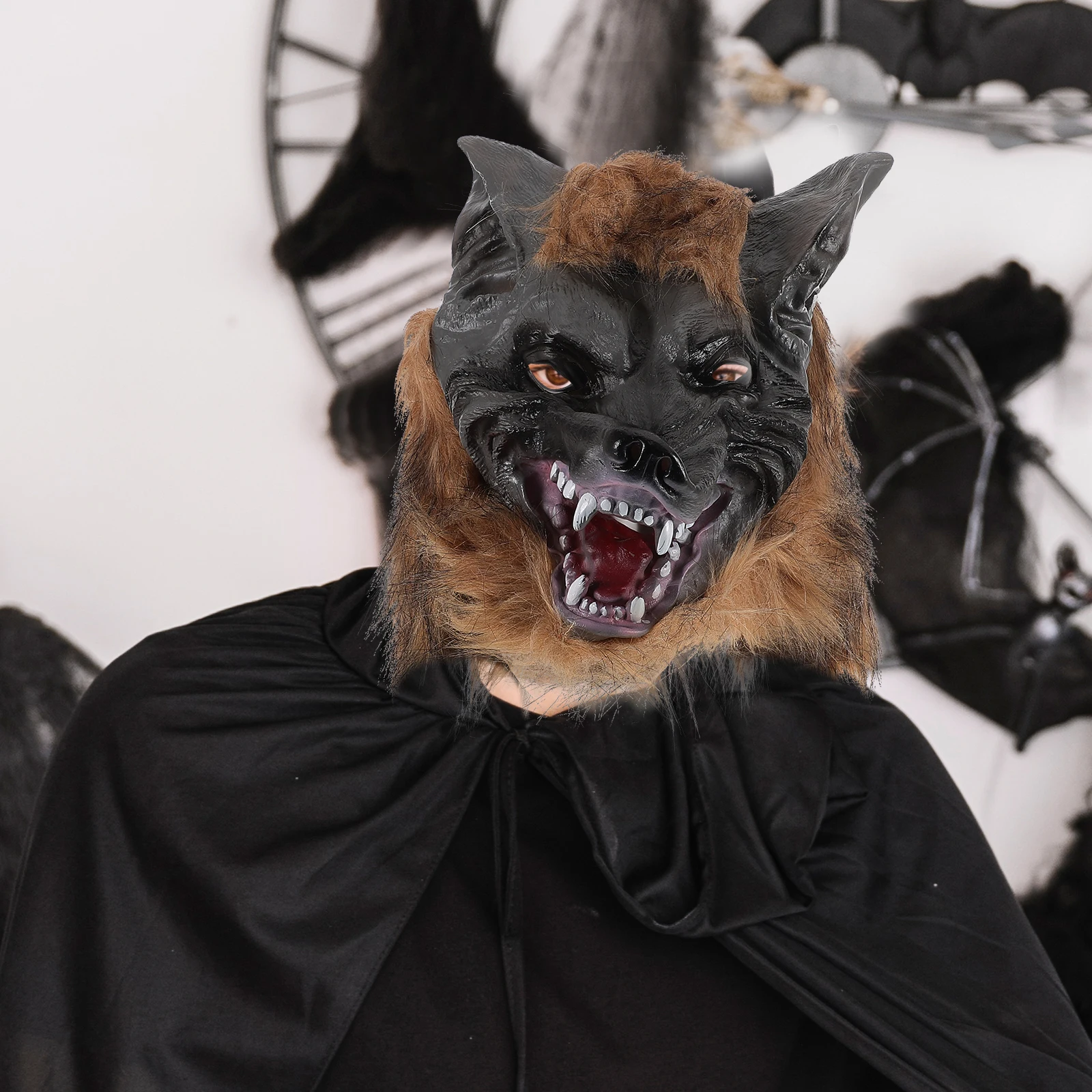 

Wolf Head Glove Mask Set Realistic Halloween Costume Men Claw Gloves Scary Masks Party Props