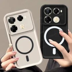 for infinix Note 40 Pro+ 5G X6851B X6850 / Note 40 Pro 5G X6851 X6853Y Soft Case Capa Support Magnetic Wireless Charger Sticker