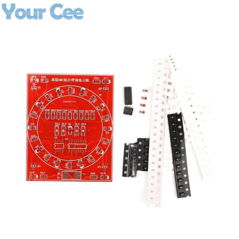 Both Sides SMT SMD Electronic Component Welding Practice Board PCB Soldering DIY Kit Skill Training Mini Version