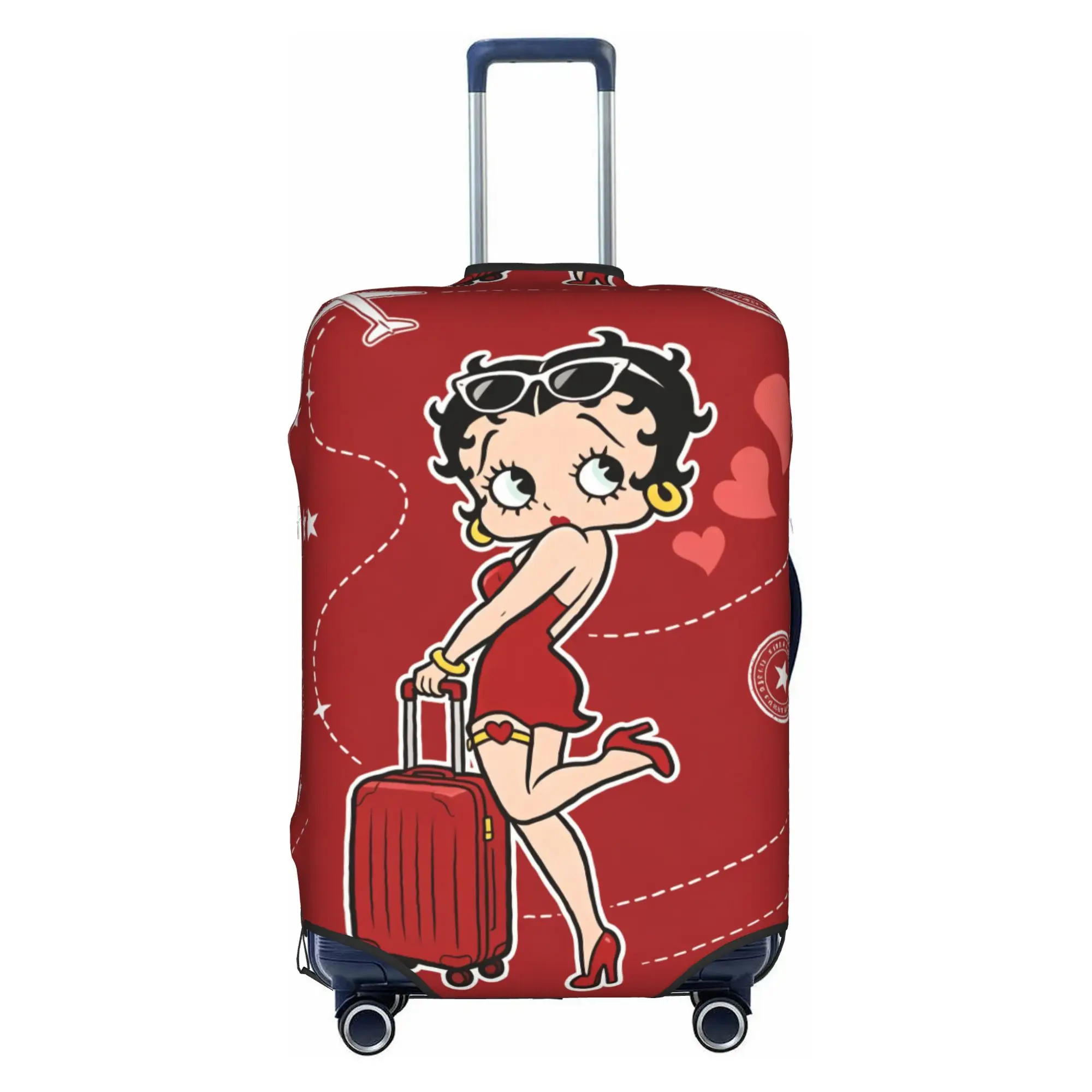 Custom B-Bettys Cartoon Boop Luggage Cover Elastic Girl's Heart Cute Travel Suitcase Protective Covers Fits 18-32 Inch