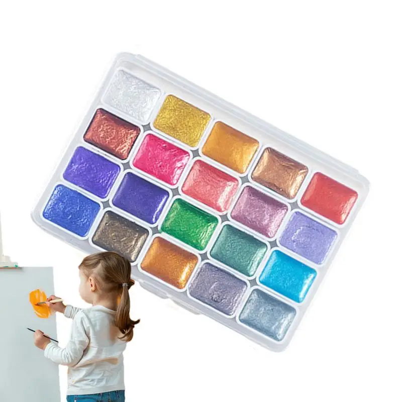 Pearlescent Water Colors Professional Watercolor Paint Vibrant Glitter Colors Paint Professional Watercolor Set For Artists Long