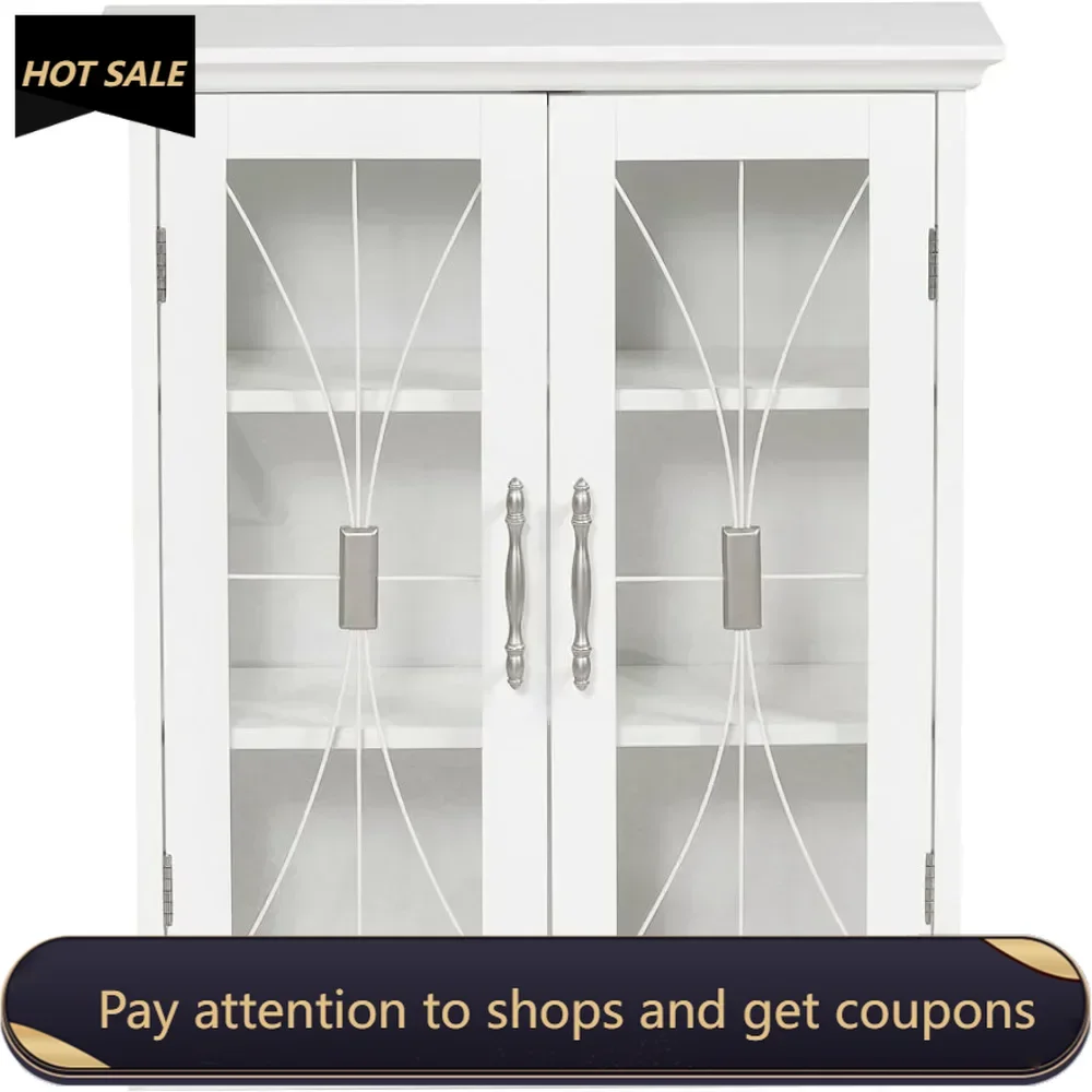 

Delaney 20.5 in. x 24 in. 2-Door Removable Wooden Wall Cabinet with Adjustable Shelves for Bathrooms, Laundry Rooms, White