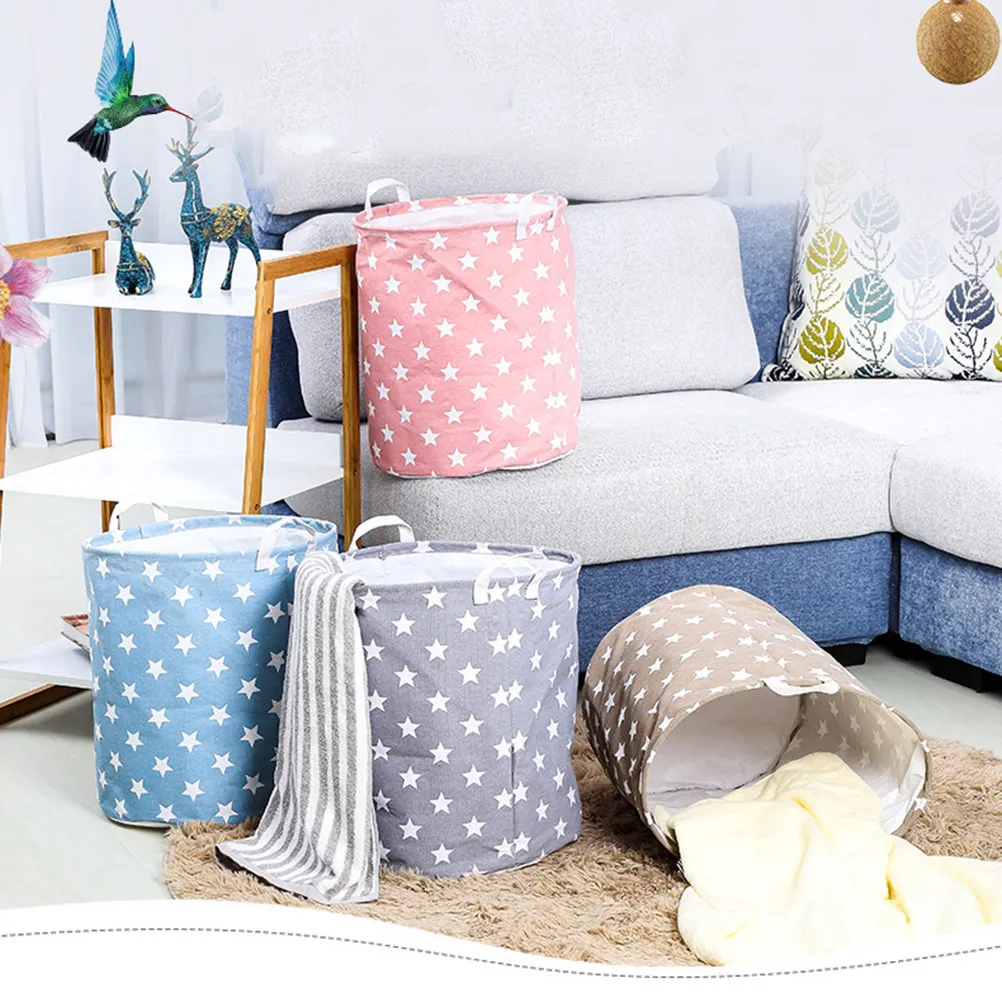 

Водонепроницаемая складная корзина для белья, большая вместительная сумка-органайзер, стильный узор, небесно-голубой цвет, для одежды, полотенец, книг, обуви