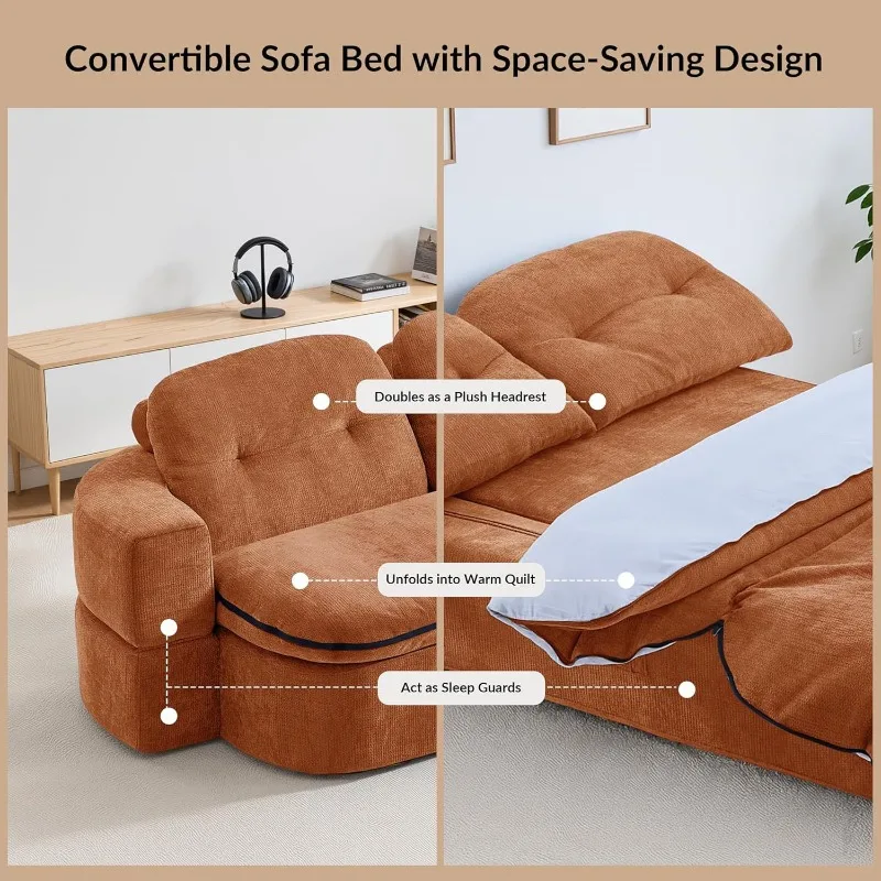 Sofa Compression  Living Room Convertible Bed with Quilt Foldable Floor Sofa Bed Room