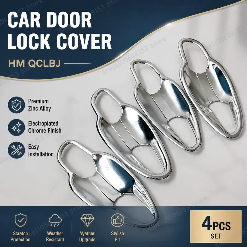 For Peugeot 5008 4008 3008 Door Bowl Stickers Chrome Door Handle Decorative Trim for 2017-2020 Car Interior Accessories