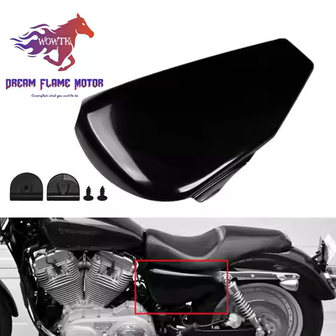 Left Battery Side Cover Steel Motorcycle Fairing Black For Harley Davidson Sportster XL 1200 883 Iron XL883N 2004-2013 2014-2022