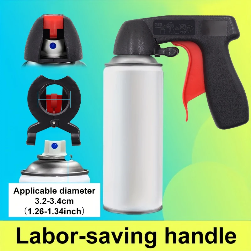 Instant Aerosol Trigger Handle Can-Gun, Converts Spray Cans to Spray Guns, Full Hand Grip, Reusable, Easy Clip-On/Off, and Unive view 2