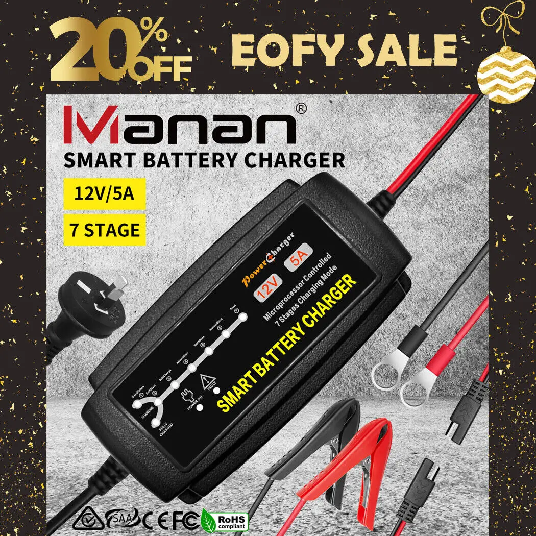 

Smart Battery Charger 12V 5A Car Boat Motorcycle Trickle Repair Lead-acid AGM