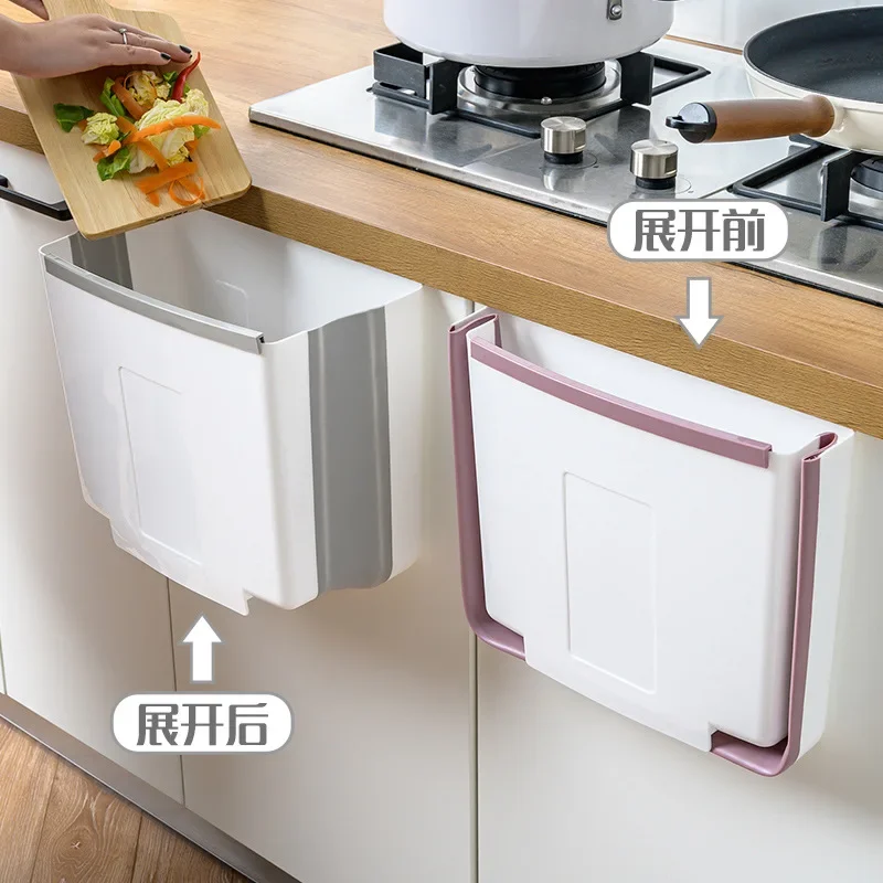 

Foldable Kitchen Hanging Trash Can Car Trash Can Toilet Garbage Waste Storage Car Recycle Dustbin Rubbish for Kitchen