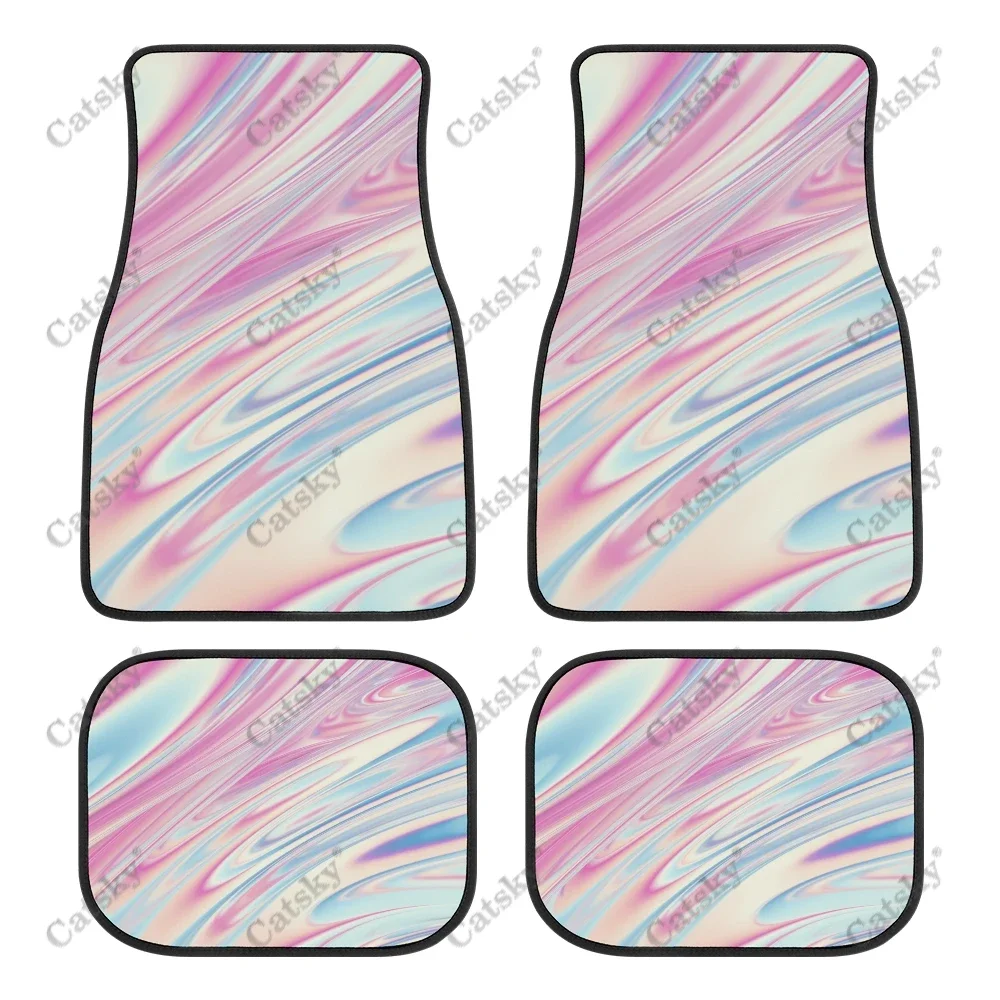 

Holographic Rainbow Colors Car Floor Mat Vintage Carpet Anti-Slip Rubber Mat Pack of 4 Auto Accessiores for Car SUV Van