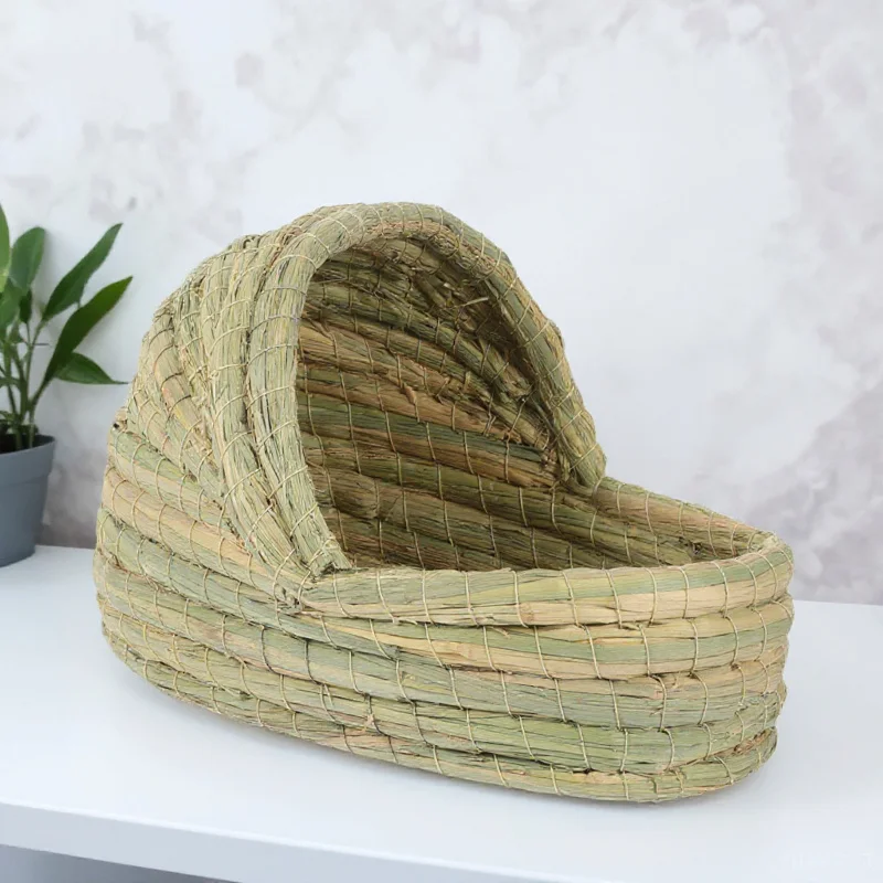 Chicken Nesting Box Natural Straw Woven Laying Nest For Hens Coop Small Animal Sleeping Warm Secure Egg Hut - Image 6