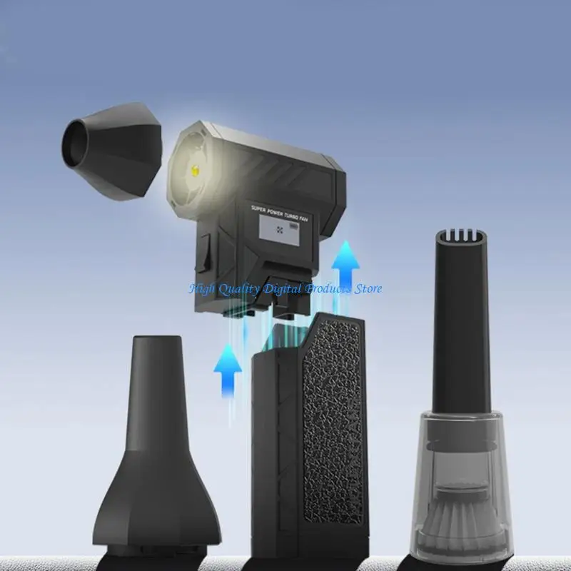 

U2JE Lightweight Portable Handheld Fan 8000mAh Rechargeable Air Blower with LED Light 138000RPM For Travel Outdoor