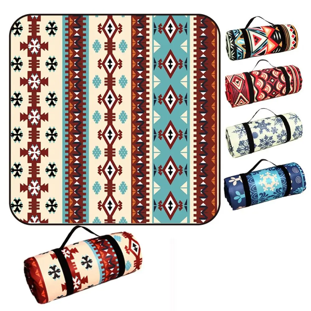 Ethnic Style Moisture Proof Pad Bohemian Carpet Multi-purpose Thickened Outdoor Picnic Mat Portable 150*100 Lawn Mat Beach