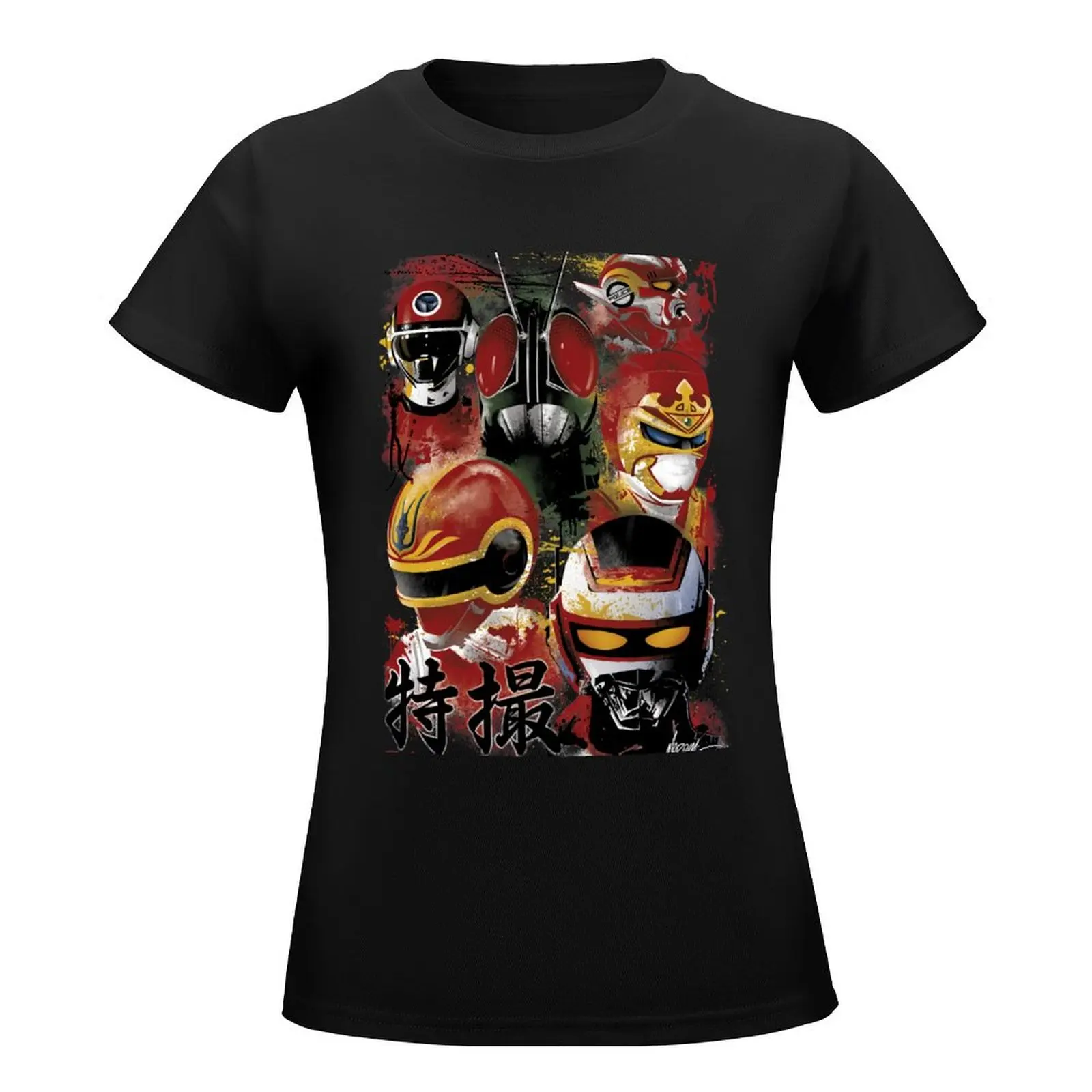 Tokusatsu Assemble's COLOR T-Shirt plus size tops anime clothes Aesthetic clothing Woman clothing