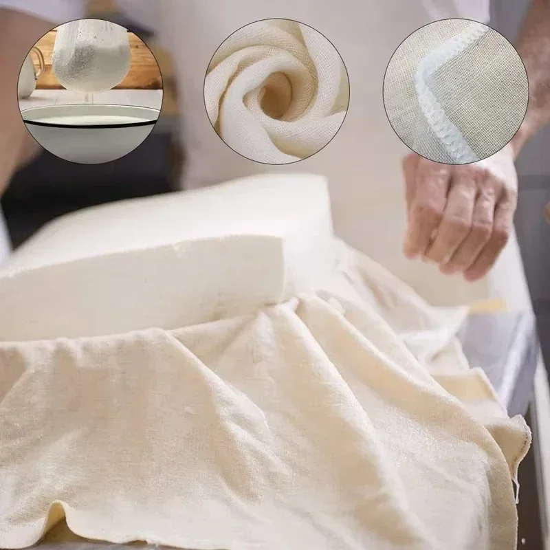 Cooking Baking Juicing Supplies Hemmed Cheesecloth Reusable Cloth Strainer Cheese Cloths for Straining Muslin Cloth