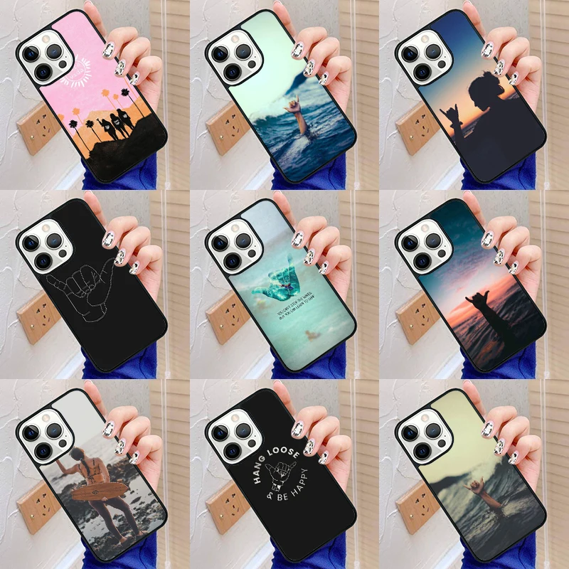 Surfer Surf Hang Loose Shaka Phone Case Cover For iPhone 16 15 SE2020 6 6s 7 8 plus 11 12 mini 13 14 pro max shell coque