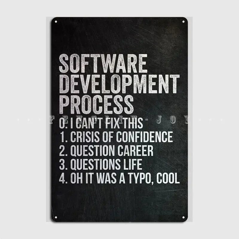 Software Development Poster Metal Plaque Wall Pub Cinema Funny Wall Decor Software Development Tin Sign Poster