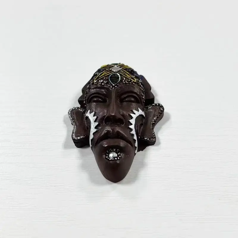 1 Stück, afrikanischer Stil, traditionelles indigenes Gesicht, kultureller Kühlschrankmagnet, Reise-Souvenir, einzigartige Möbel