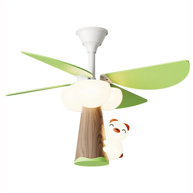 Children's Fan Light Bedroom Dining Room Study Ceiling Fan Light Modern and Simple Indoor LED Ceiling Light Remote Control