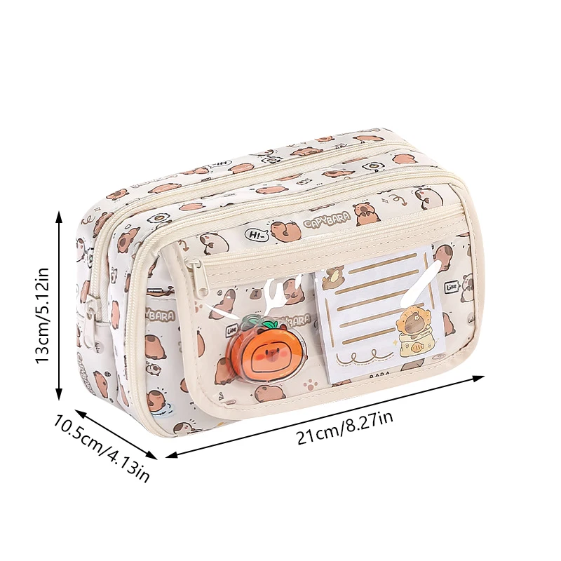 1 Piece Cute Capybara Pencil Case For Student Cartoon Anime Cat Paw Creative Pencil Bag High Capacity Stationery Storage Bag