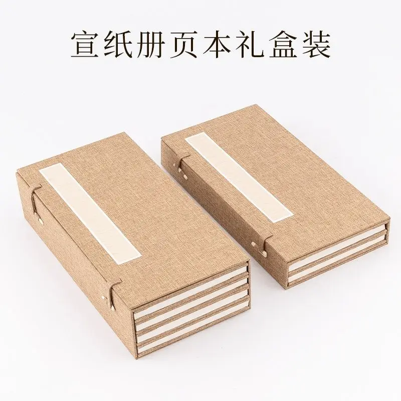 Two Sets Of Four Rice Paper Albums Blank Calligraphy Half Cooked Linen Double Layer Thickened Livres Kitaplar