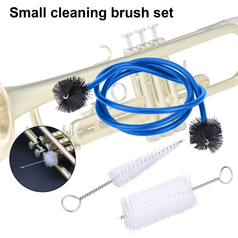 1 Set Trumpet Cleaning Combo Metal Trumpet Maintenance Brush Kit Snake Brush Mouthpiece Cleaning Brush Cornet Deluxe Care Kit