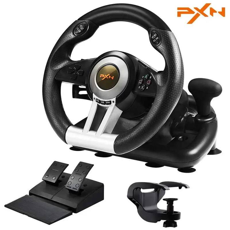 Top! PXN V3 Pro Gaming Racing Wheel Volante PC Steering Wheel Racing Game 180° for PS3/PS4/Xbox One/Nintendo Switch/Xbox Series