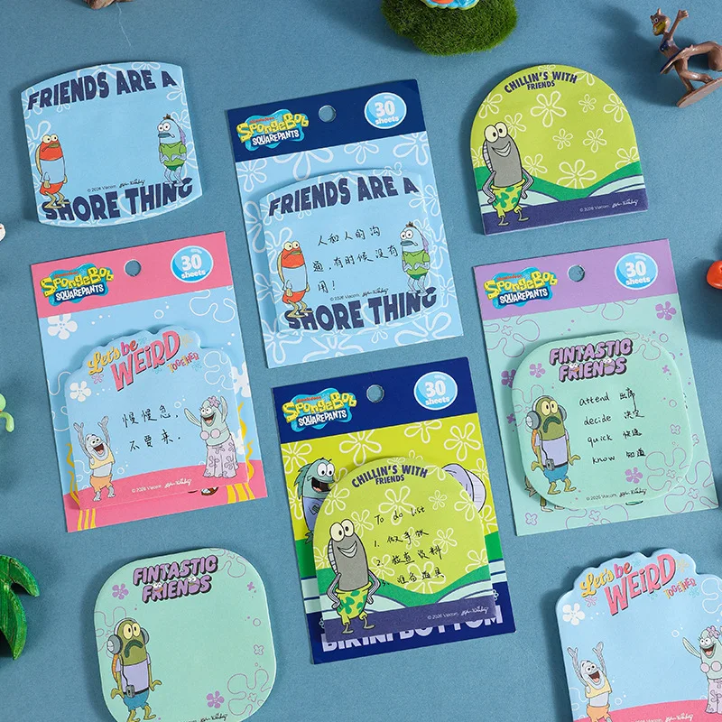 Kawaii SpongeBob Special Shaped Sticky Notes Cute Self-adhesive Memo Pad Back To School Stationery Gift