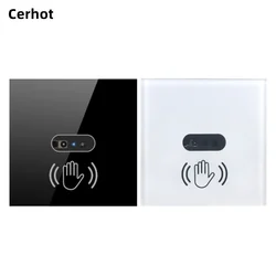 Cerhot Need Neutral Wire IR Wall Light Switch Wave Infrared Sensor Switch No Need Touch EU UK US 110V 220V Glass Screen Panel