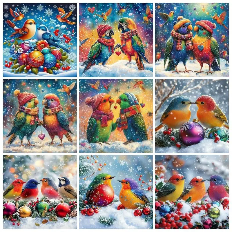 

GATYZTORY 5D DIY Diamond Painting BirdFull Square Round Diamond Embroidery Animal Mosaic Picture Of Rhinestone Handicrafts
