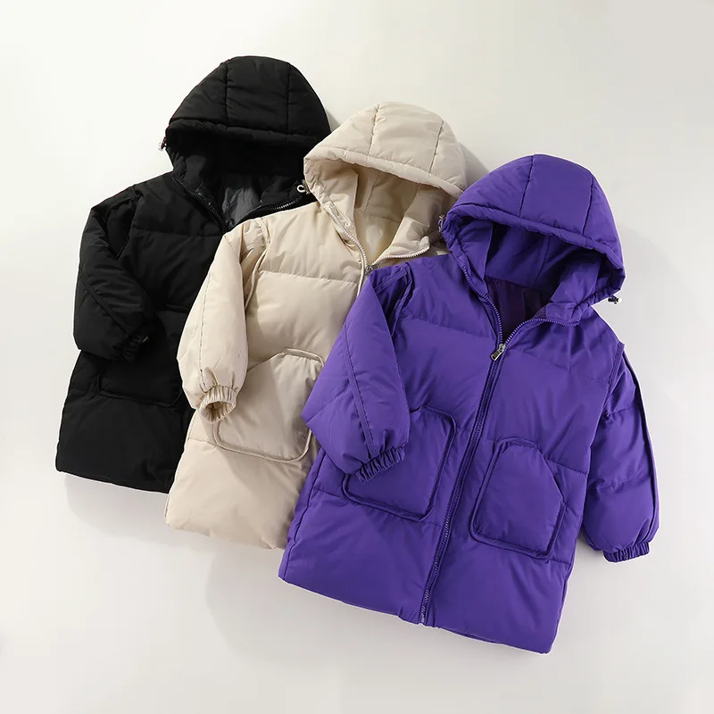 Children's Hooded Warm Down Jacket For Boys And Girls, Thickened Winter WearBread Coat Fashion Parkas Down Jacket Children Coat