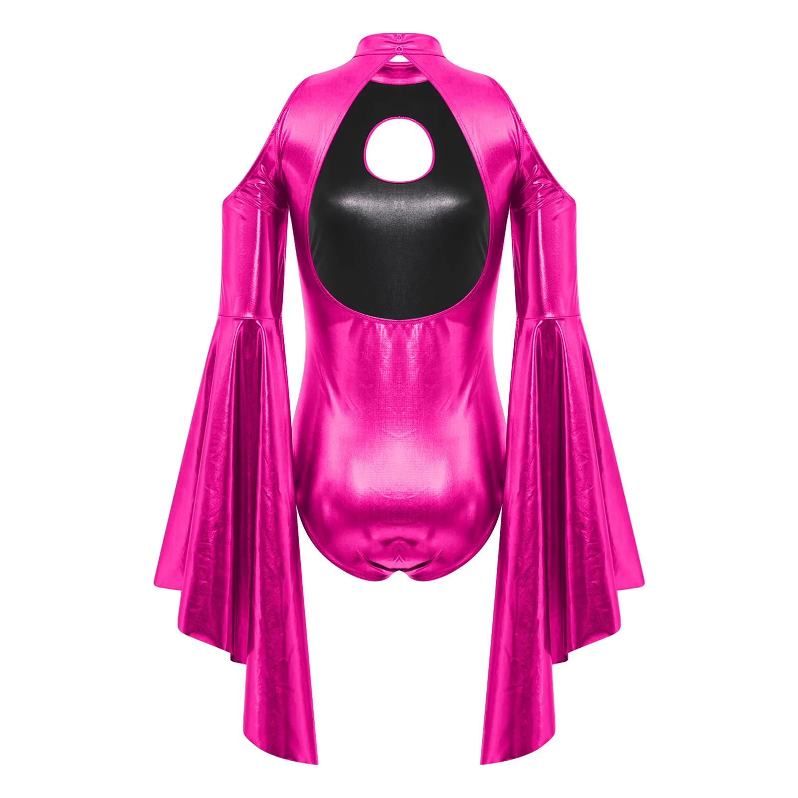 أنيقة المرأة المبالغة متوهج كم ملابس رقص الجمباز القطب المعدني الرقص الجاز الفالس ديسكو أزياء مسرحية الرقص #4