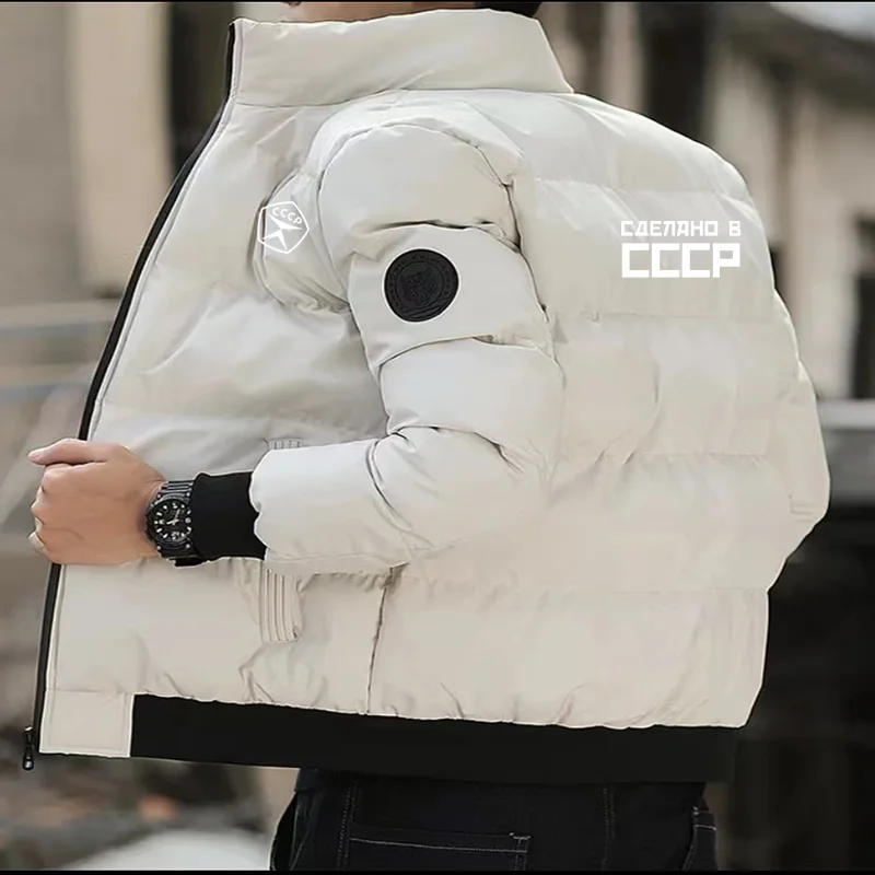 Chaqueta gruesa y cálida para hombre chaqueta informal de invierno plumón de algodón  prueba de viento CCCP nuevo producto 2024